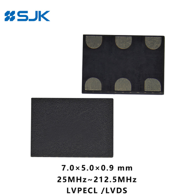 SMD 7050 MEMS programável LVPECL Oscilador com 6 Pads Suporte 1-220MHz 2.25-3.63V